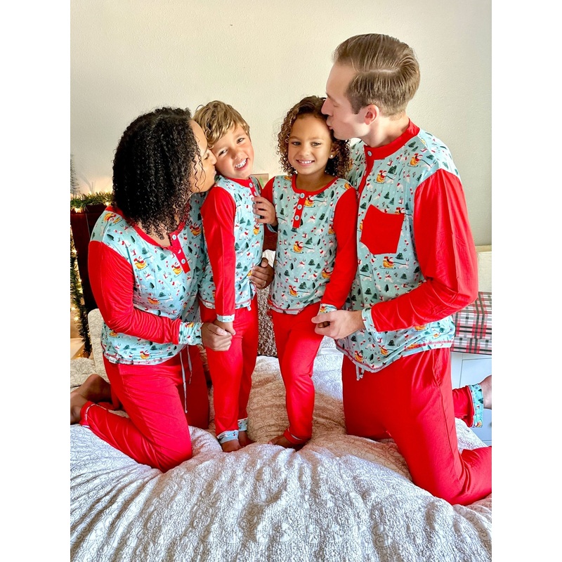 Women’s Light Santa Bamboo Holiday Pajamas