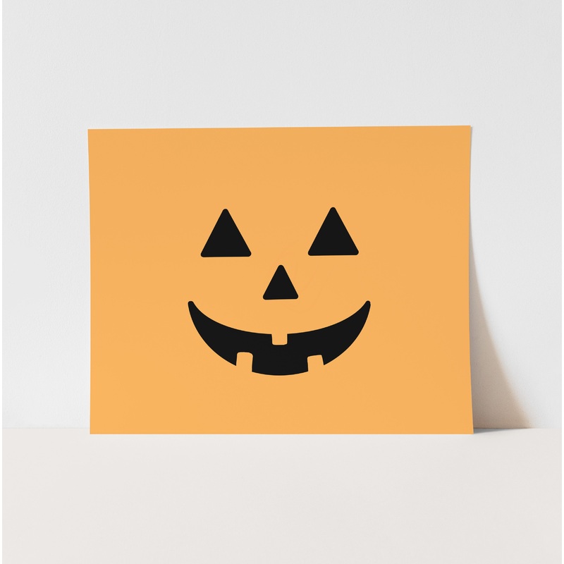 {Orange} Pumpkin Face Art Print