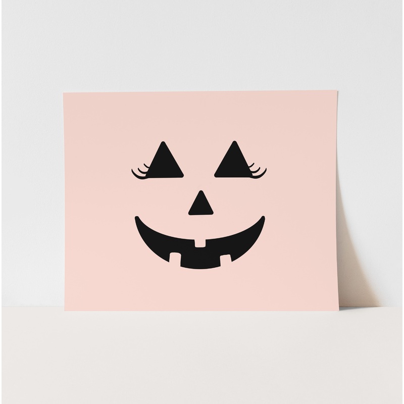 {Pink} Pumpkin Face Art Print|5×7″|8×10″|11×14″