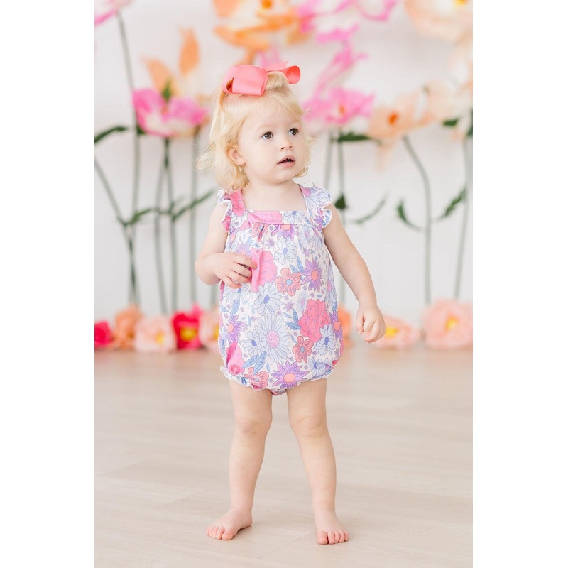 Sweet Springtime Ruffle Cross Back Romper