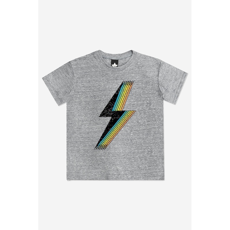 Tri-Blend Short Sleeve Graphic Tee – Grey Heather Bolt