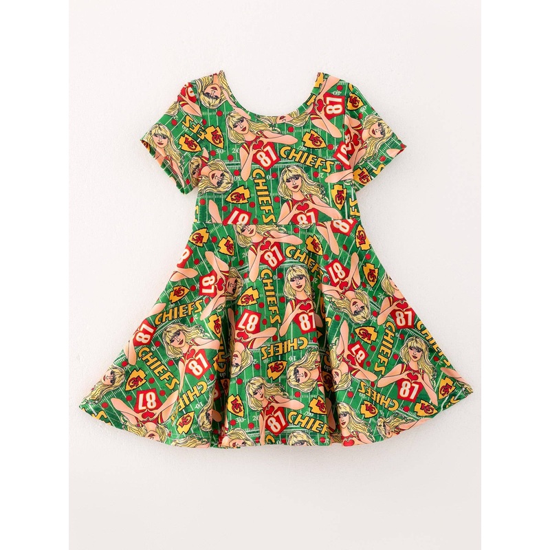TS Print Milk Silk Dress|5|6|7|8-9Y