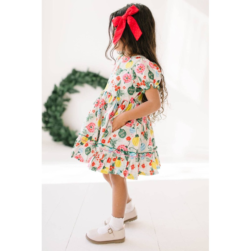 Vintage Ornament Poplin Dress|3|4|5|6|8|10