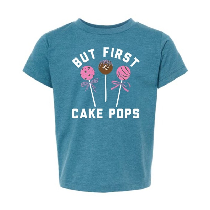 Cake Pops Tee|2T|3T|4T|5T|YS (6/8)|Heather Teal
