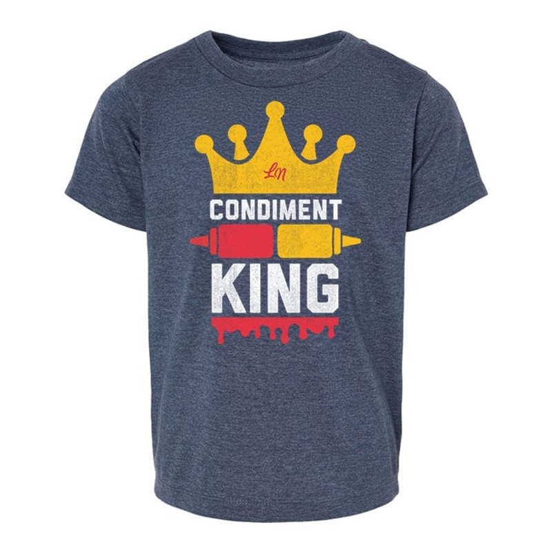 Condiment King Tee|2T|3T|4T|5T|Youth Small|Heather Navy