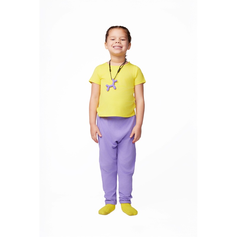 The Everday Sensory Friendly Yellow Tee w Chewy Necklace– *actual chewy necklace design may vary, but color will match tee*
