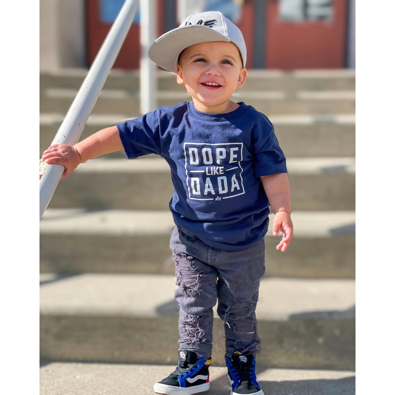 Dope Like Dada Tee|3-6 months|6-12 months|12-18 months|18-24 months|2T|3T|4T|5T|Youth Small|Navy Blue