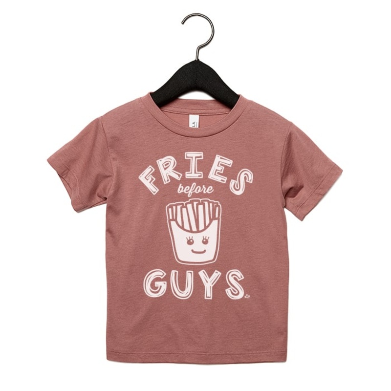 Fries Before Guys Tee|3-6 months|6-12 months|12-18 months|18-24 months|2T|3T|4T|5T|Mauve Triblend