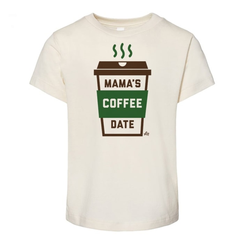 Mama’s Coffee Date Tee|18/24|2T|3T|4T|5T|YS (6/8)|Natural|Heather Stone