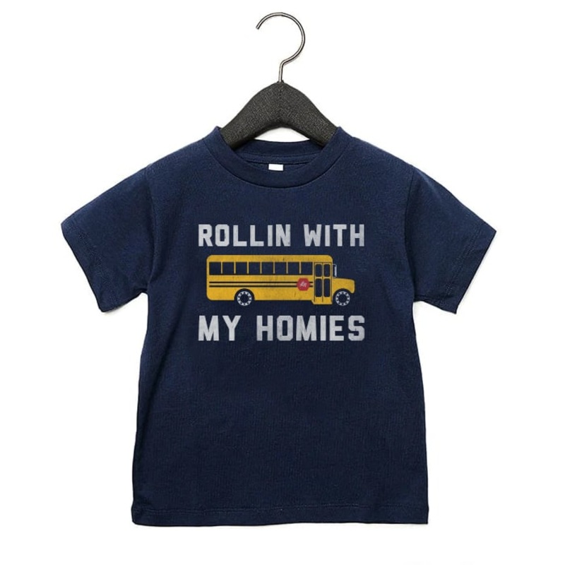 Rolling With My Homies Tee|18-24 Months|2T|3T|4T|5T|Youth Small|Youth Medium|Youth Large|Navy Blue