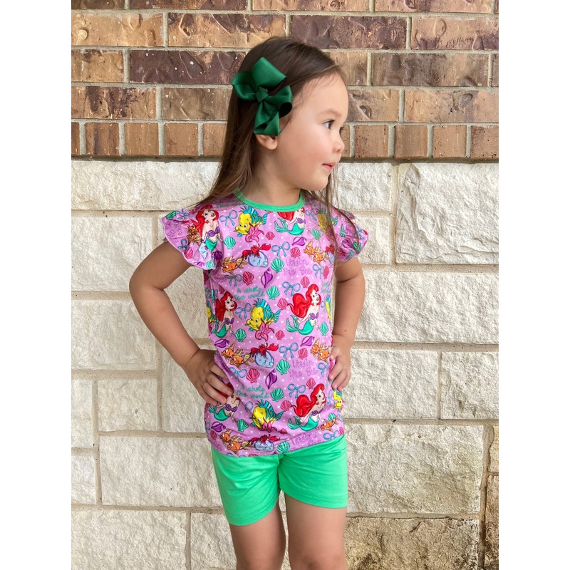 Under The Sea Flutter Sleeve Short Set
