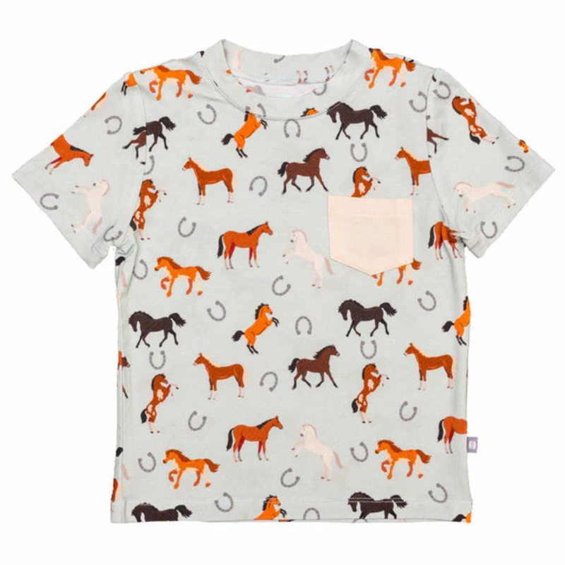 Western Horses Pocket Tee|5T