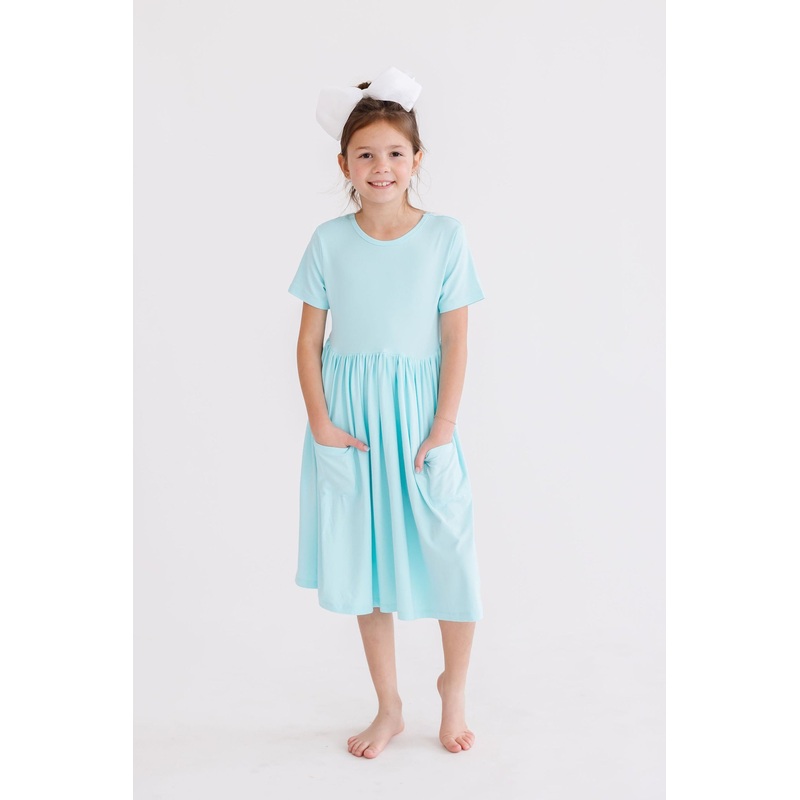 Aqua S/S Pocket Twirl Dress|6-12M|12-24M|2T|3T|4T|5/6|7/8|9/10
