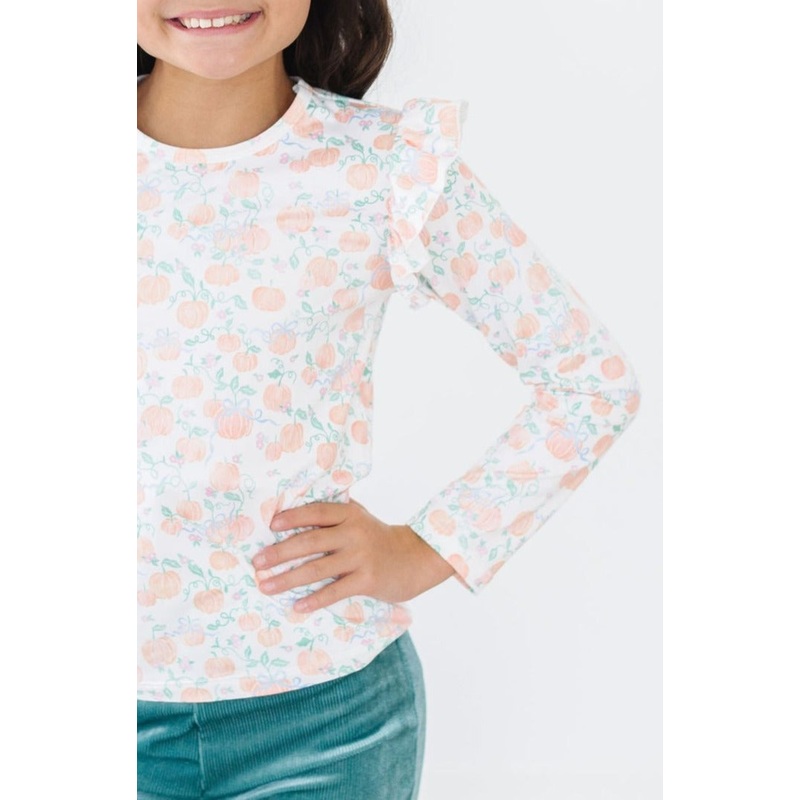 Pretty Pumpkins L/S Ruffle Tee