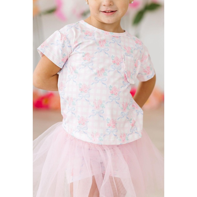 Ribbons & Roses Ruffle Pocket Tee