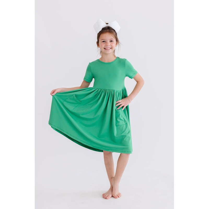 Kelly Green S/S Pocket Twirl Dress
