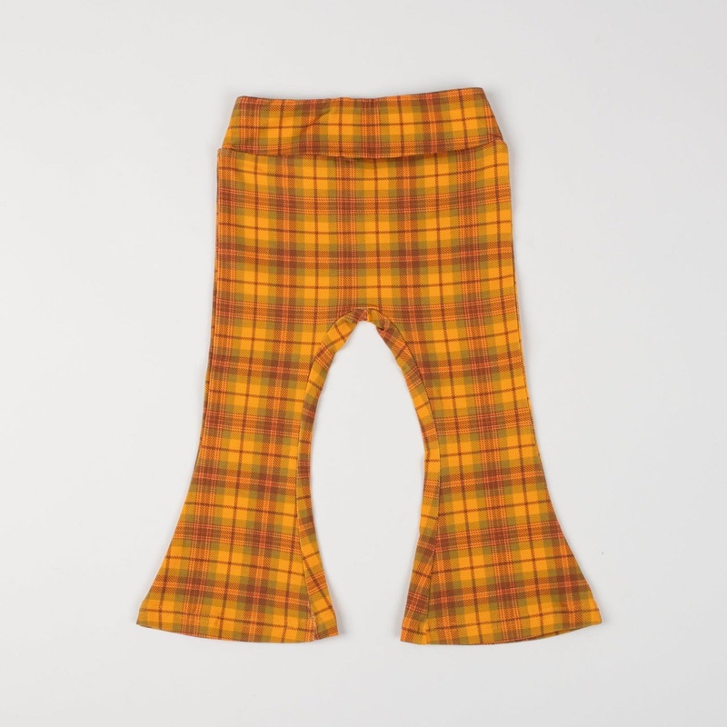 Plaid 70s Girls Bell Bottom Leggings