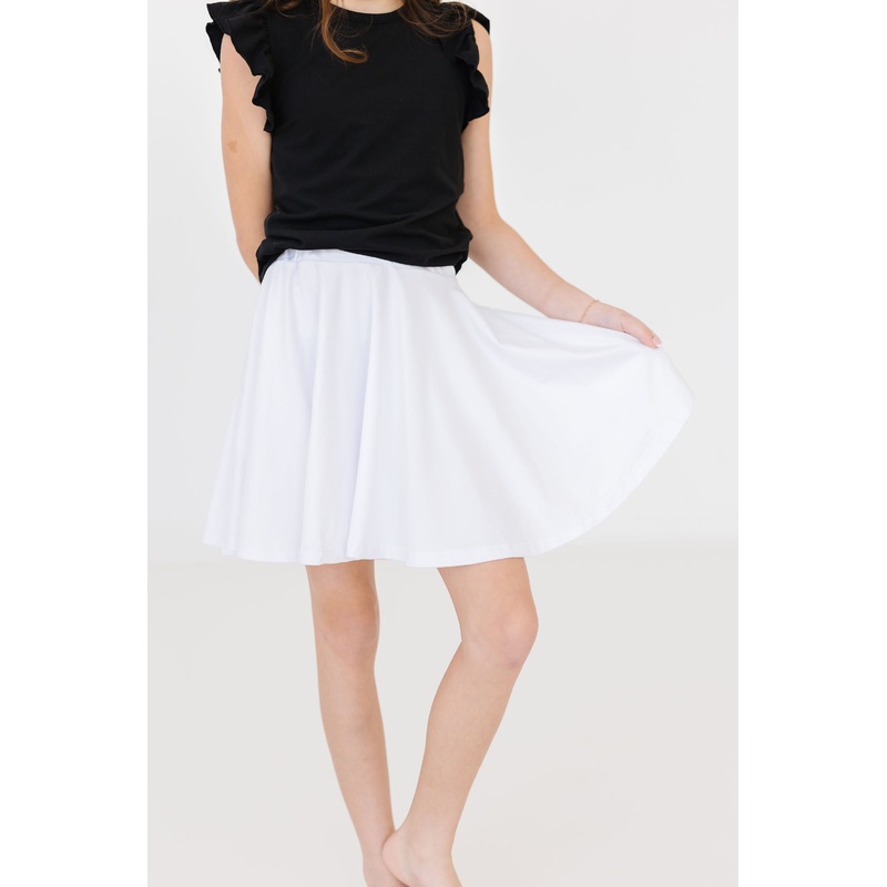 White Twirl Skort|6-12M|12-24M|2T|3T|4T|5/6|7/8|9/10