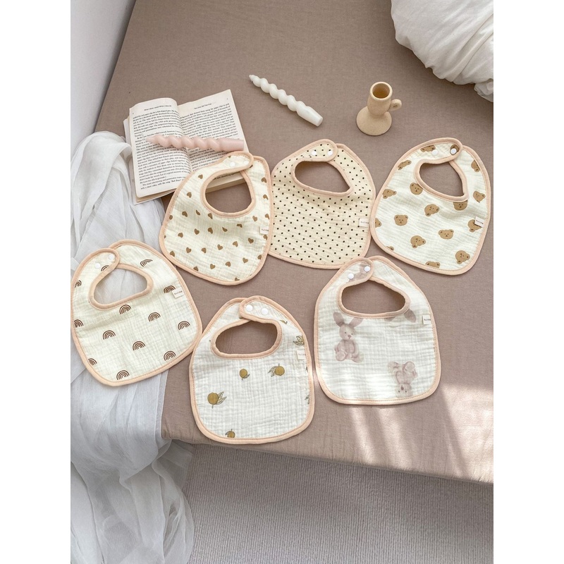 Adorable Cartoon U-Shaped Cotton Drool Cloth Muslin Bib