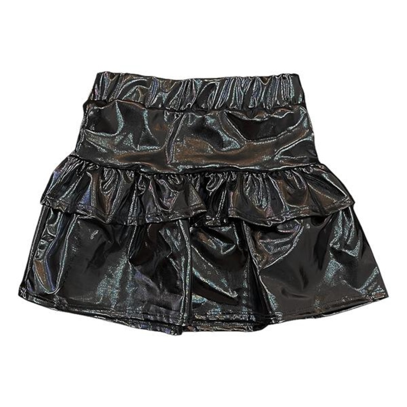 Tweenstyle – Black Metallic Ruffle Skirt