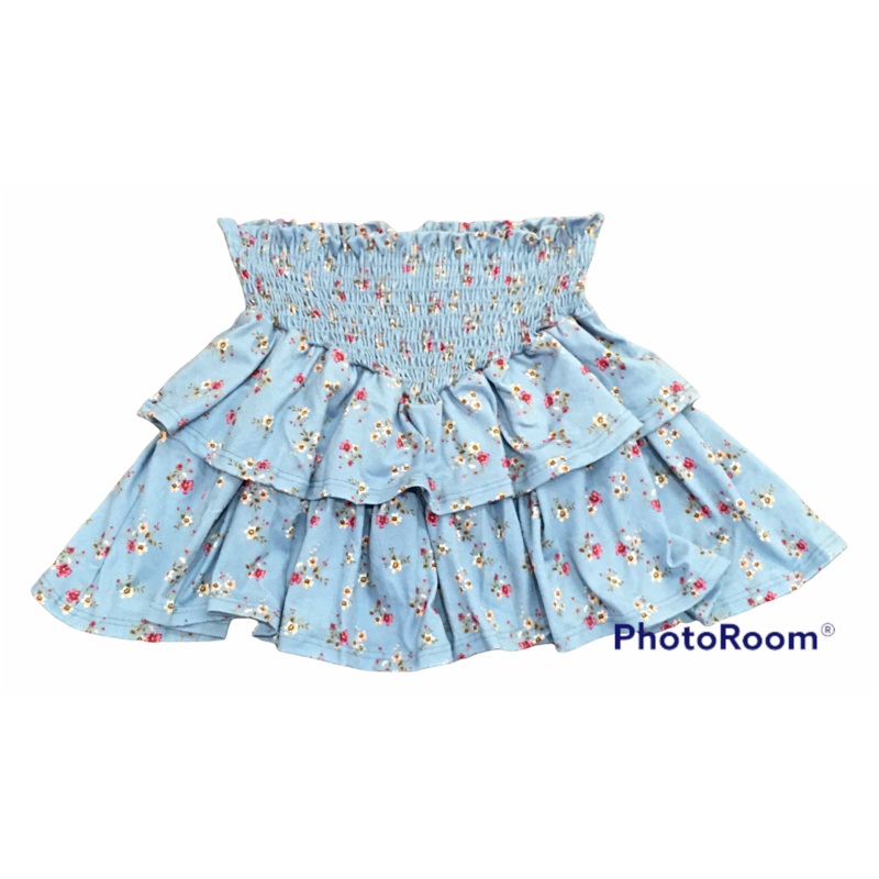 Tweenstyle – Denim Floral Smocked Skirt