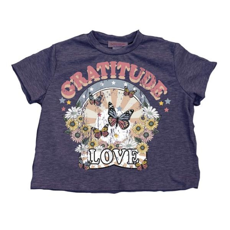 Tweenstyle – Gratitude & Love Boxy Tee – Navy