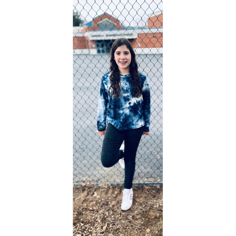 Tweenstyle – Navy Tie Dye Long Sleeve Distressed Shirt