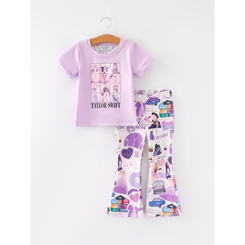 Spring and Summer TS Print Short Sleeve Pants Set
