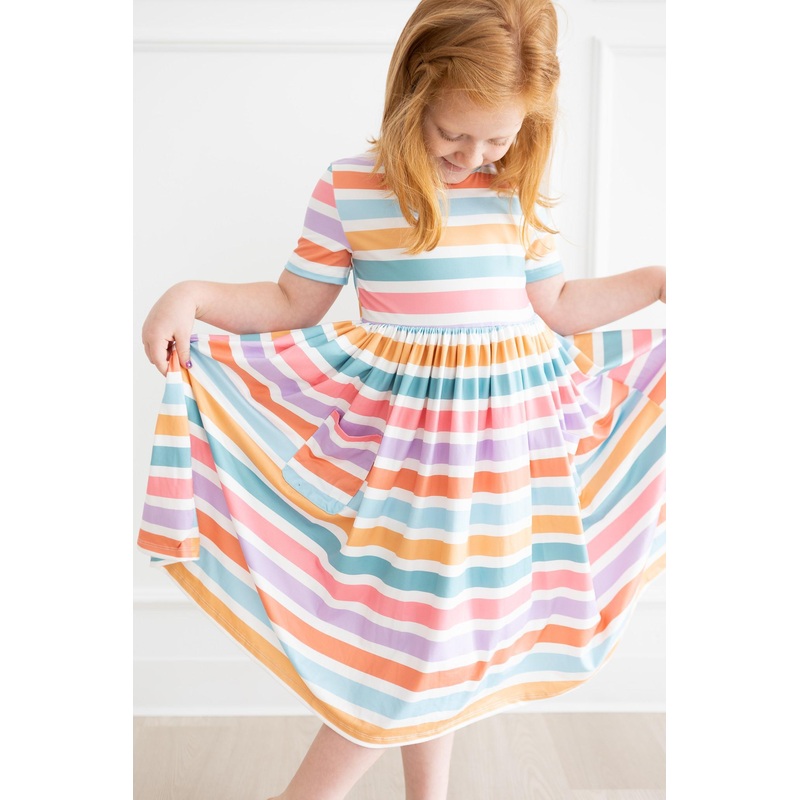 Spring Stripes S/S Pocket Twirl Dress