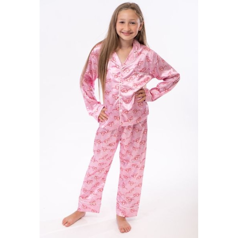 Tweenstyle by Stoopher – Heart Glasses Silky Loungewear Set