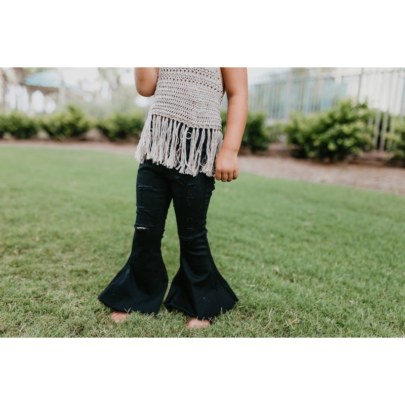 Black Denim Flare Pant|3|4|5|6|7|8|10|12|14