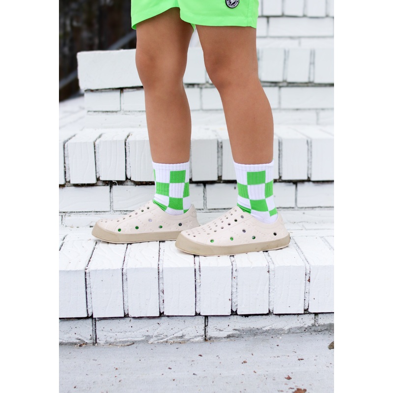 Green Checks|Infant 0-3 Toddler Shoe Size|Extra Small 3-6 Toddler Shoe Size|Small 7-10 Toddler Shoe Size|Medium 10-13 Toddler Shoe Size|Large 1-7 Kids Shoe Size/Womens 4-8/Mens 4-6 Shoe Size