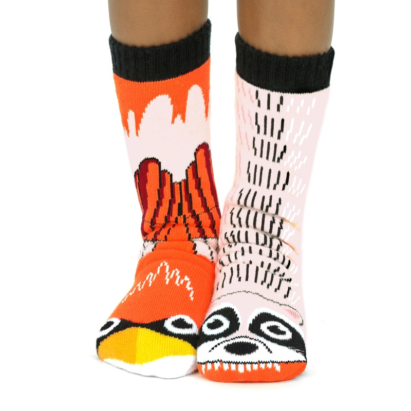 KIDS RACCOON & CARDINAL NO SLIP SOCKS