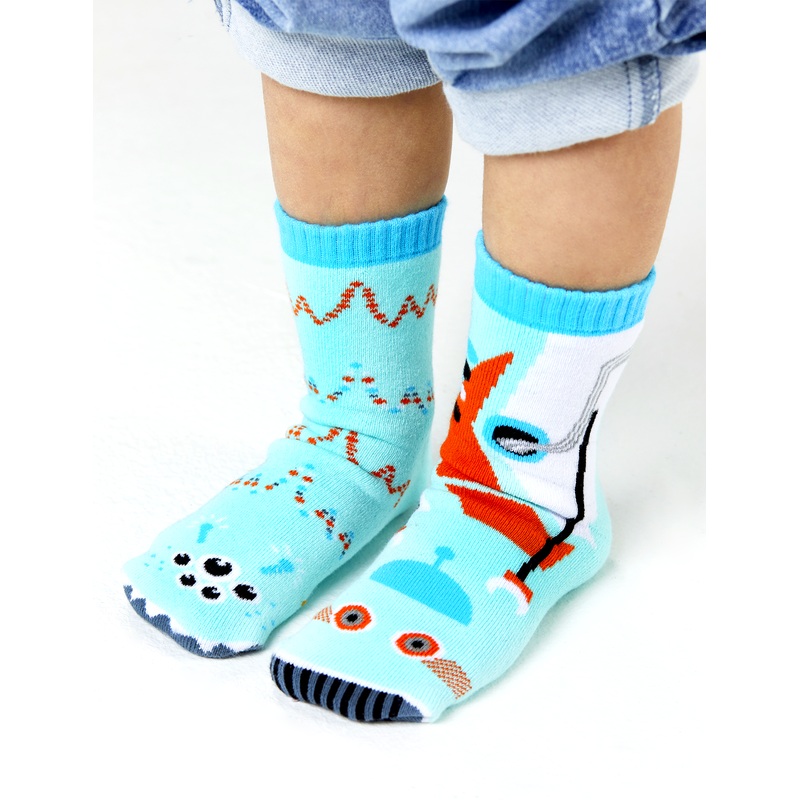 KIDS ROBOT & ALIEN NO SLIP SOCKS