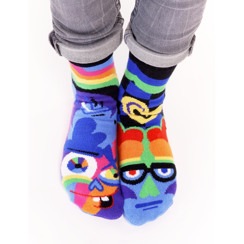 KIDS SILLY & SERIOUS NO SLIP SOCKS