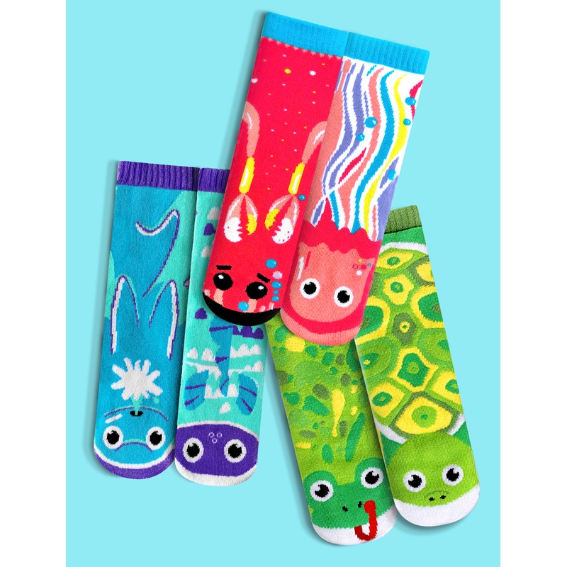 SHELL YEAH! BEACH LOVER NO-SLIP SOCKS BUNDLE FOR KIDS