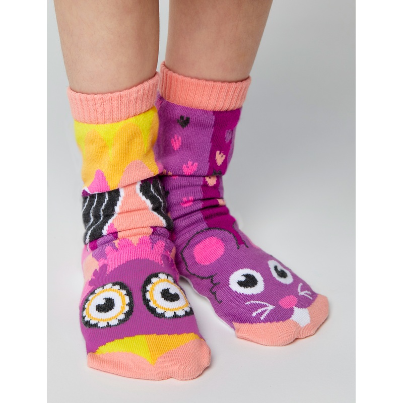 KIDS OWL & MOUSE NO SLIP SOCKS