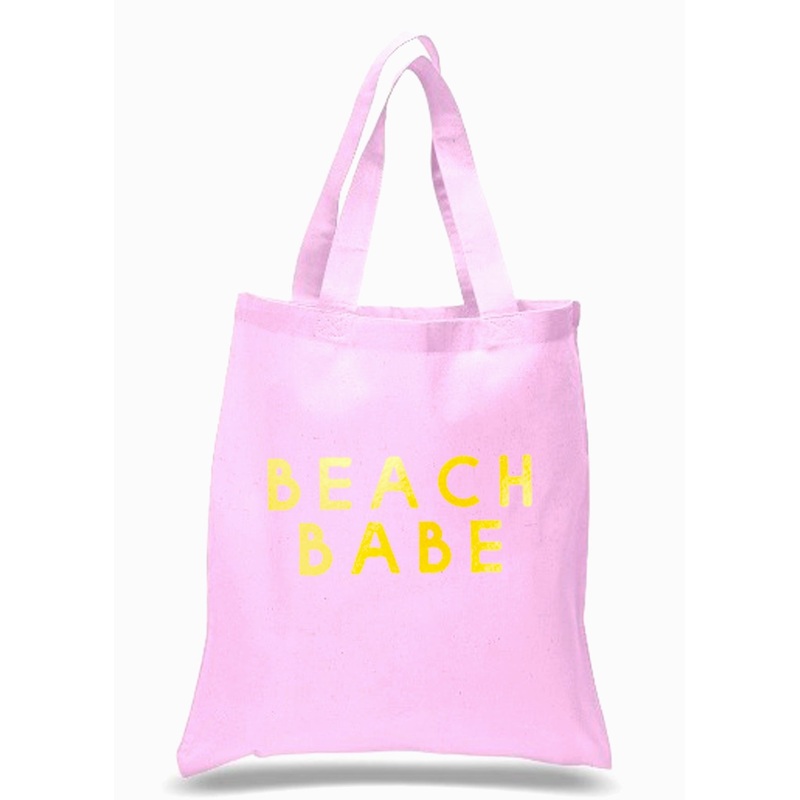 Beach Babe Gold in Pink Beach Bag