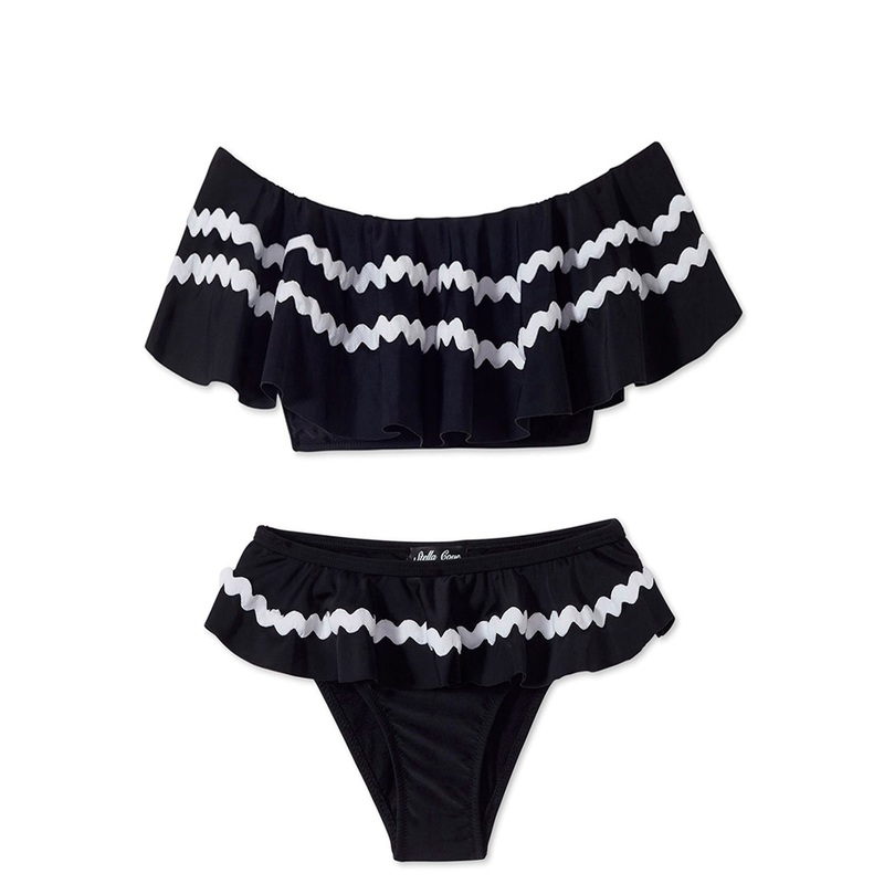 Black Bikini with White Ric Rac