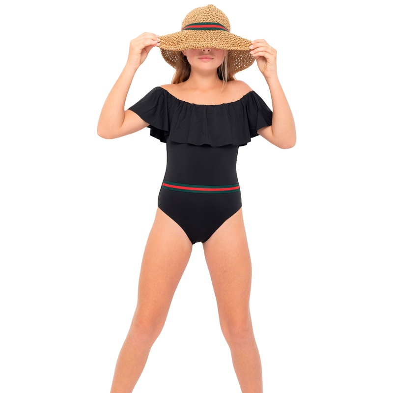 Black Swimsuit with Belt|12m|2y|4y|6y|8y|10y|12y|14y