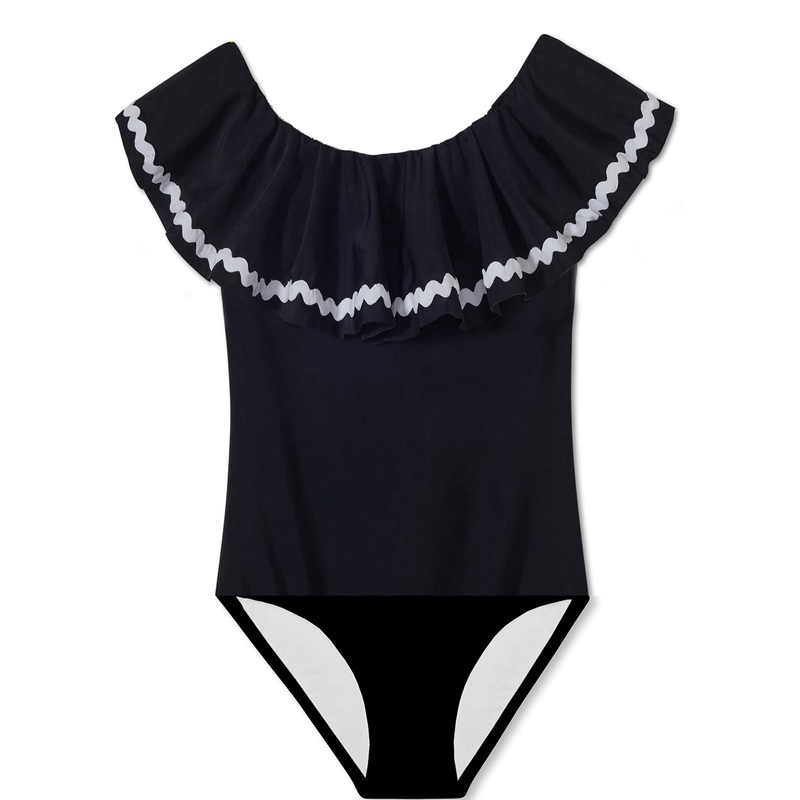 Black Swimsuit with Ric Rac|12m|2y|4y|6y|8y|10y|12y|14y