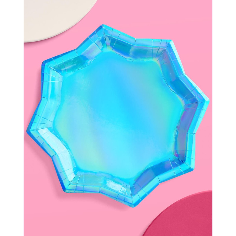 Blue Shimmer Plates – 25 paper plates