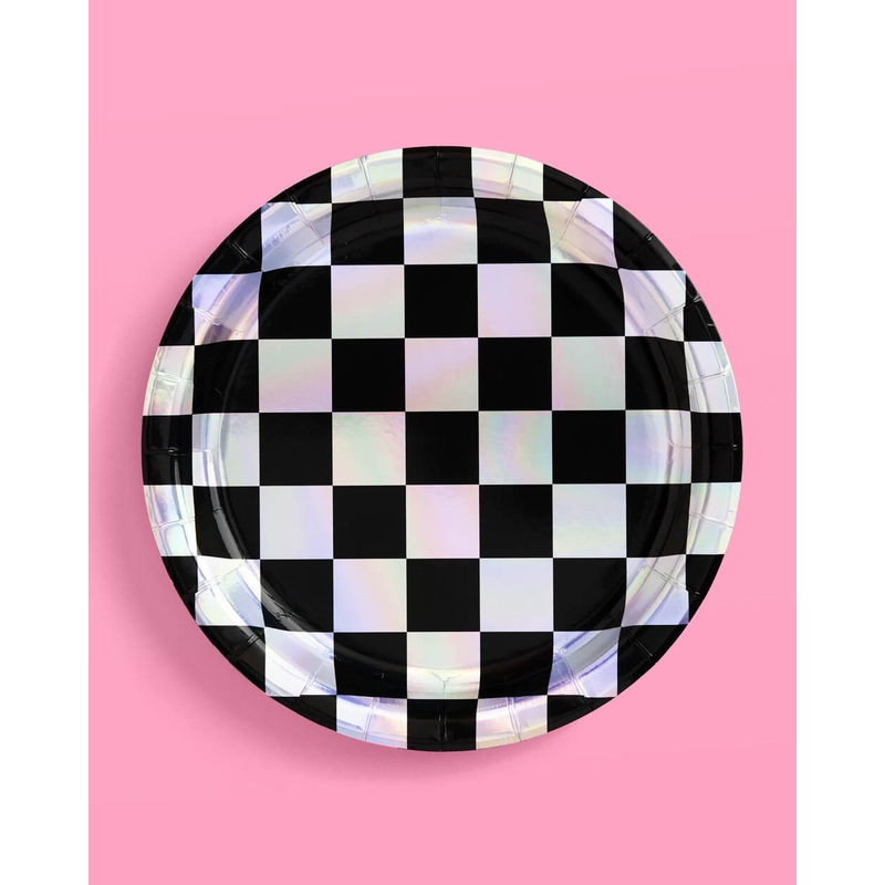 Checked Out Plates – 25 paper plates