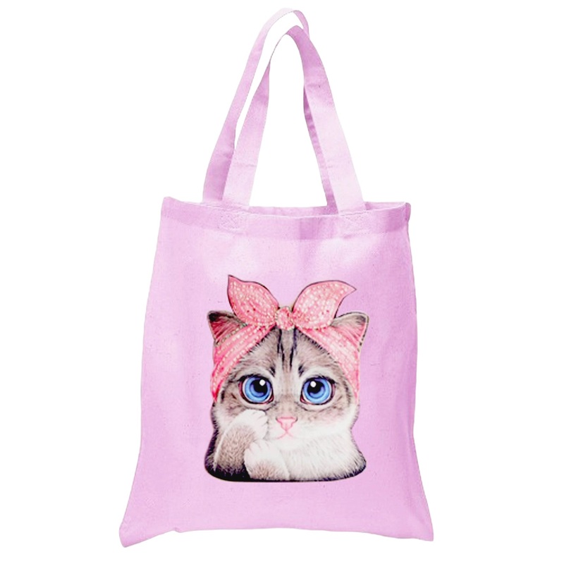 Pink Beach Bag With Cat|OS