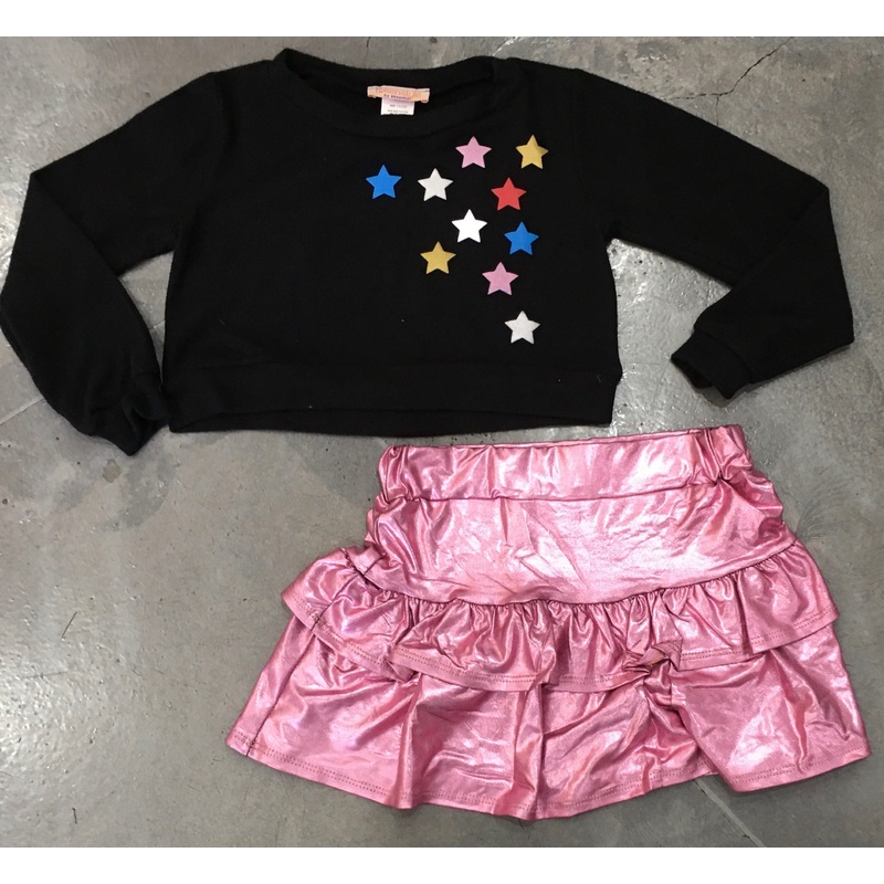 Tweenstyle – Pink Metallic Ruffle Skirt