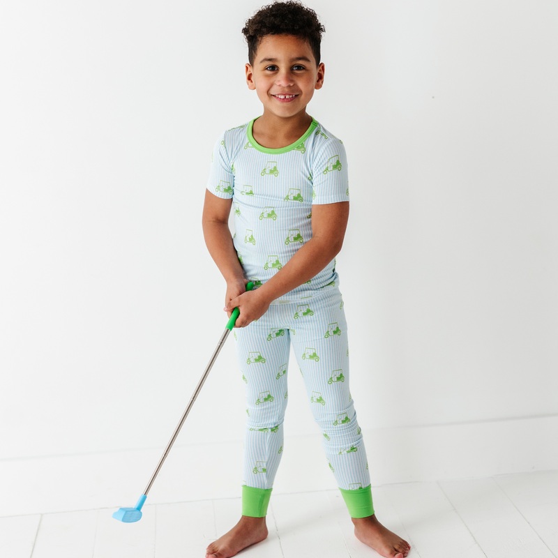 Who’s Your Caddy? Blue Golf Toddler/Big Kid Pajamas