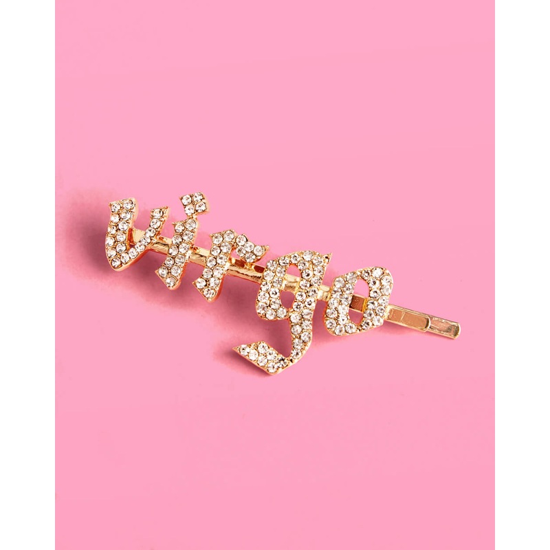Zodiac Hair Pin – gold + rhinestone clip