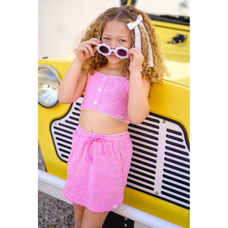 Pink Terry Skirt|2T|3T|4T|5Y|6Y|7Y|8Y|10Y|12Y