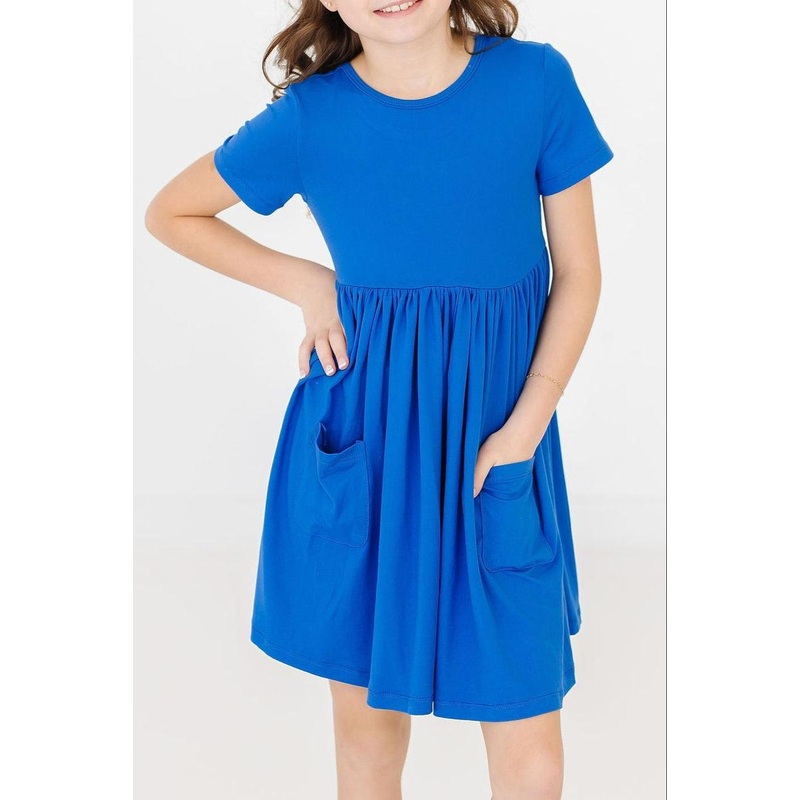 Royal Blue S/S Pocket Twirl Dress