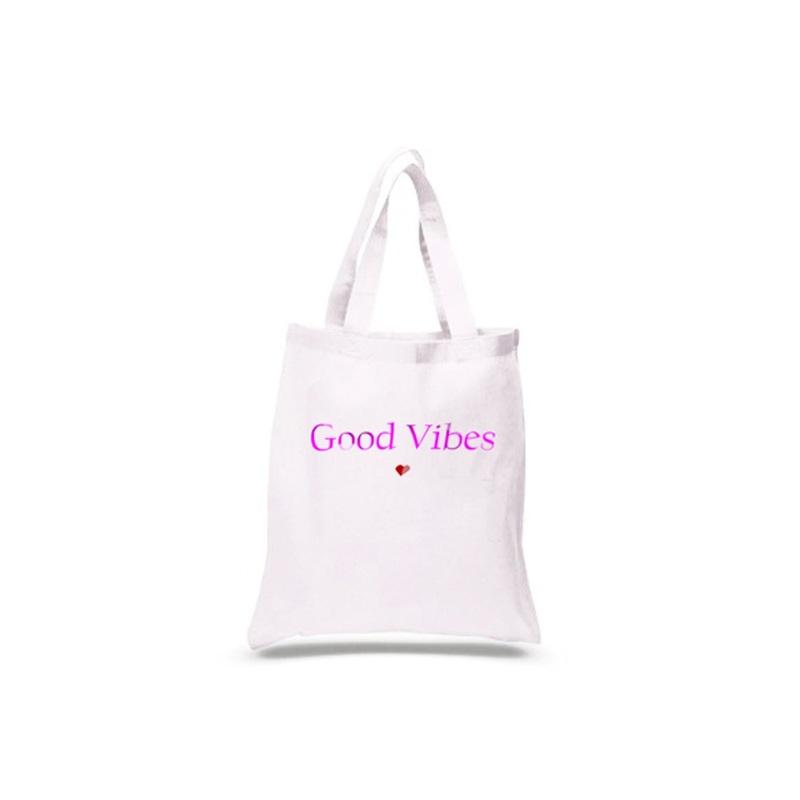 Good Vibes White Beach Bag